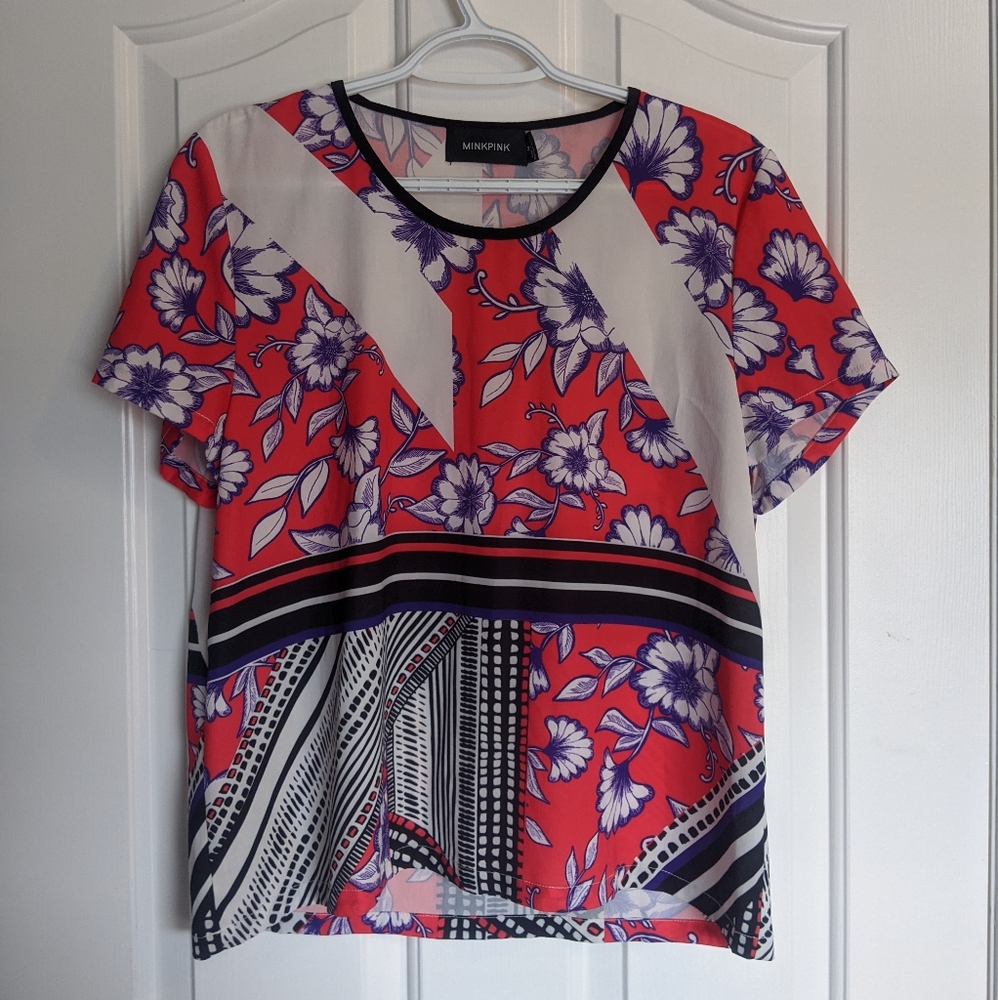 Minkpink Abstract Floral Blouse